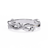 White Gold Round Diamond Leaf and Vine Eternity Band