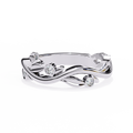 White Gold Round Diamond Leaf and Vine Eternity Band