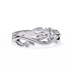 White Gold Round Diamond Leaf and Vine Eternity Band