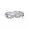 White Gold Round Diamond Leaf and Vine Eternity Band
