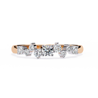 Rose Gold Round Diamond Scattered Cluster Ring