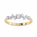 Yellow Gold Round Diamond Scattered Cluster Ring