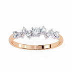 Rose Gold Round Diamond Scattered Cluster Ring