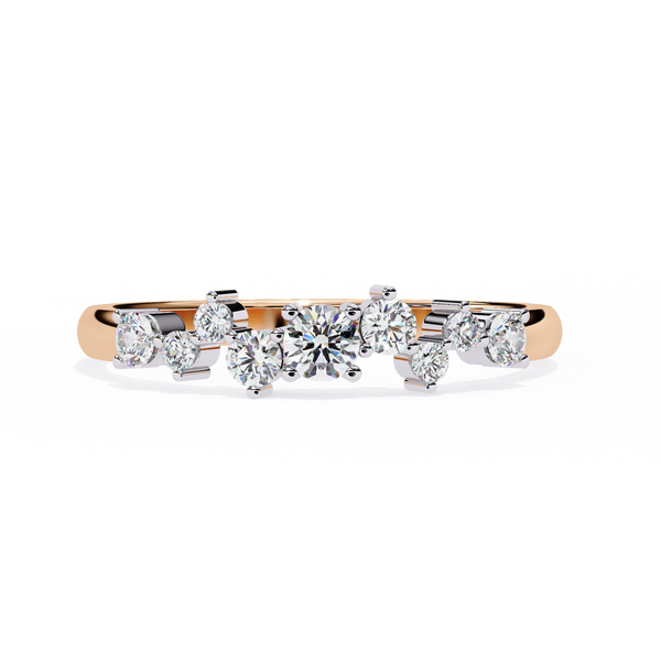 Rose Gold Round Diamond Scattered Cluster Ring