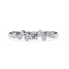 White Gold Round Diamond Scattered Cluster Ring