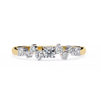Yellow Gold Round Diamond Scattered Cluster Ring