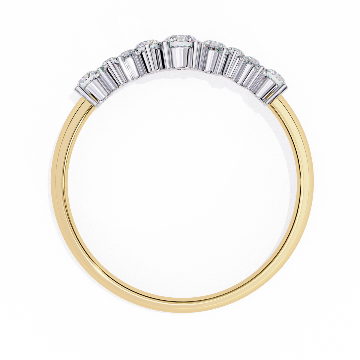 Yellow Gold Round Diamond Scattered Cluster Ring