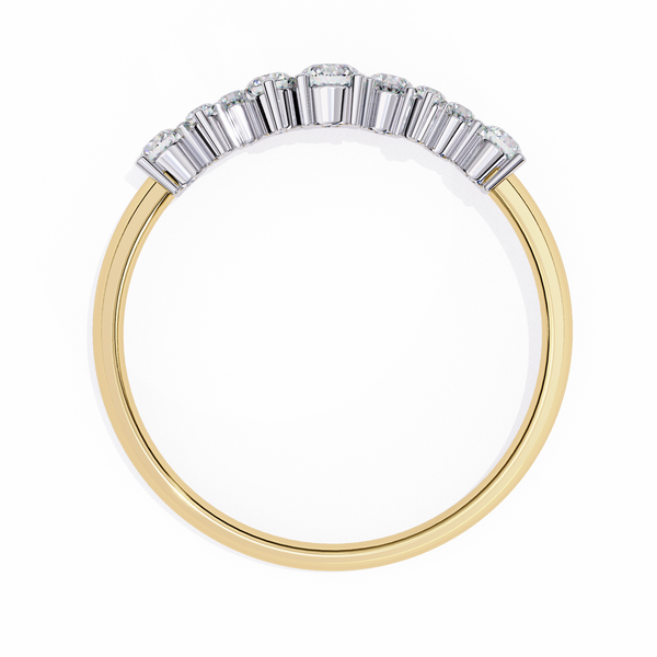 Yellow Gold Round Diamond Scattered Cluster Ring