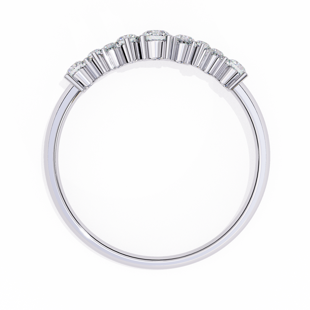 White Gold Round Diamond Scattered Cluster Ring