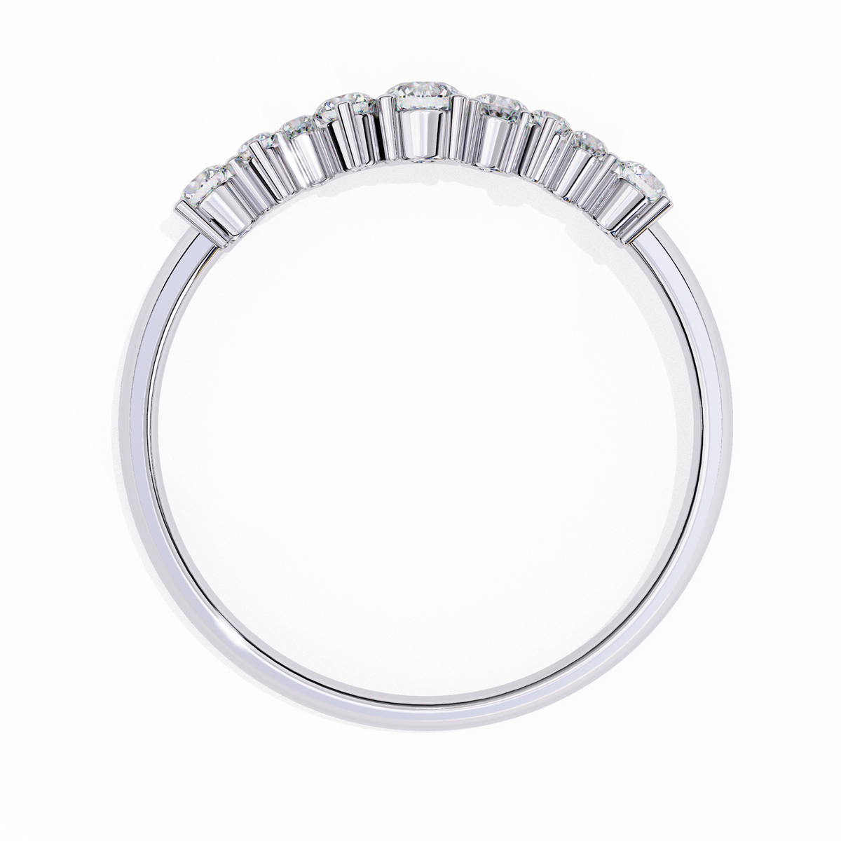 White Gold Round Diamond Scattered Cluster Ring