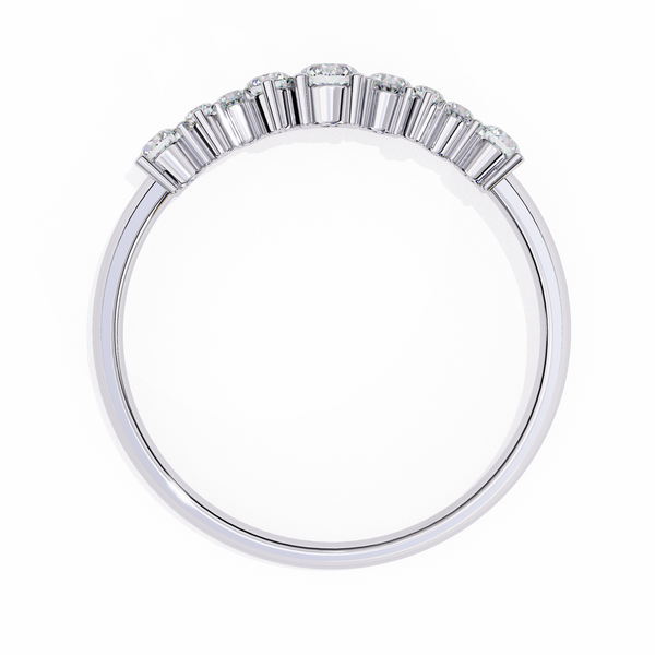 White Gold Round Diamond Scattered Cluster Ring