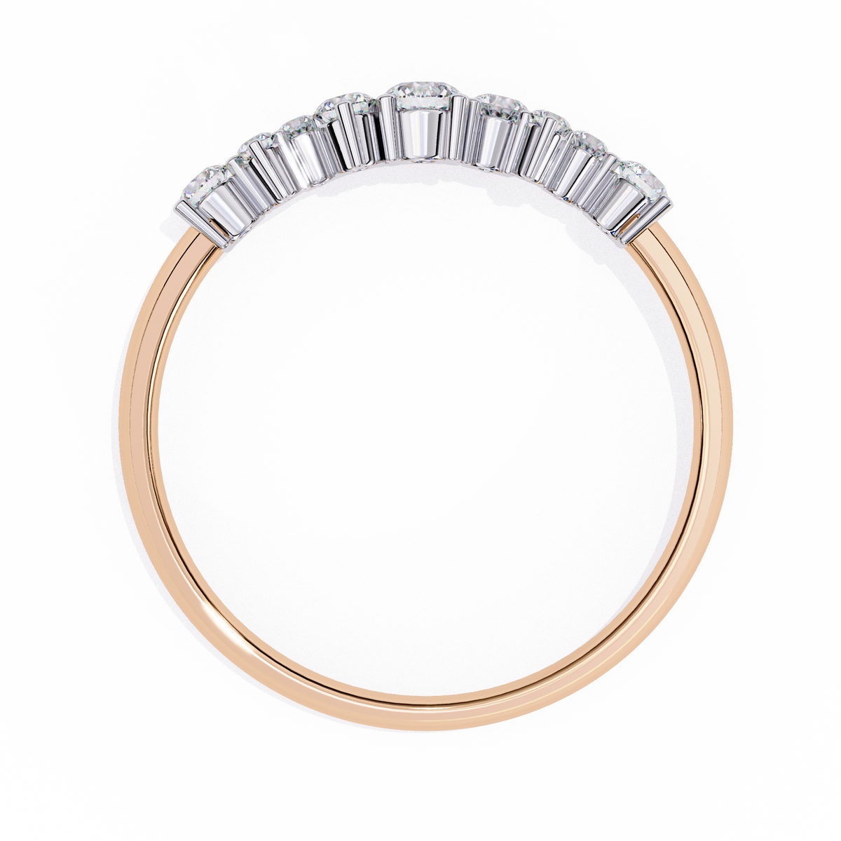 Rose Gold Round Diamond Scattered Cluster Ring