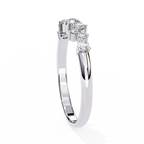 White Gold Round Diamond Scattered Cluster Ring