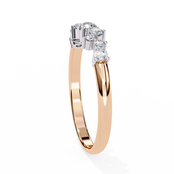 Rose Gold Round Diamond Scattered Cluster Ring