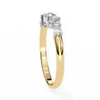 Yellow Gold Round Diamond Scattered Cluster Ring