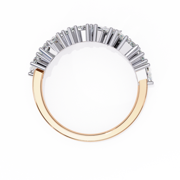 Yellow Gold Mixed Cut Diamond Scattered Half Eternity Ring