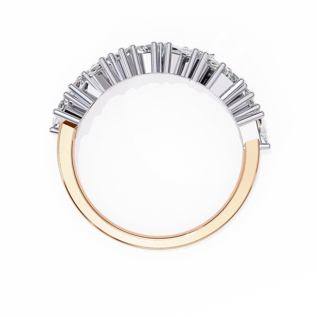 Rose Gold Mixed Cut Diamond Scattered Half Eternity Ring