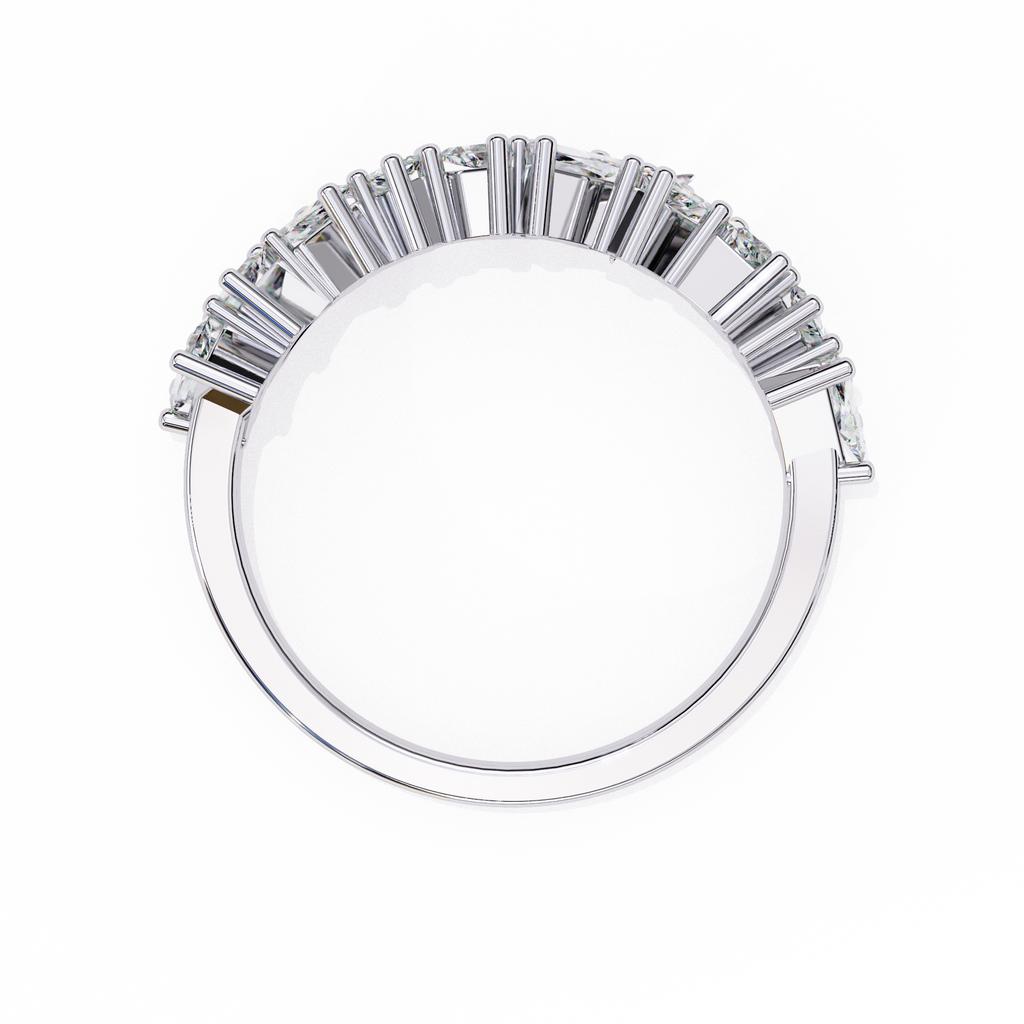 White Gold Mixed Cut Diamond Scattered Half Eternity Ring