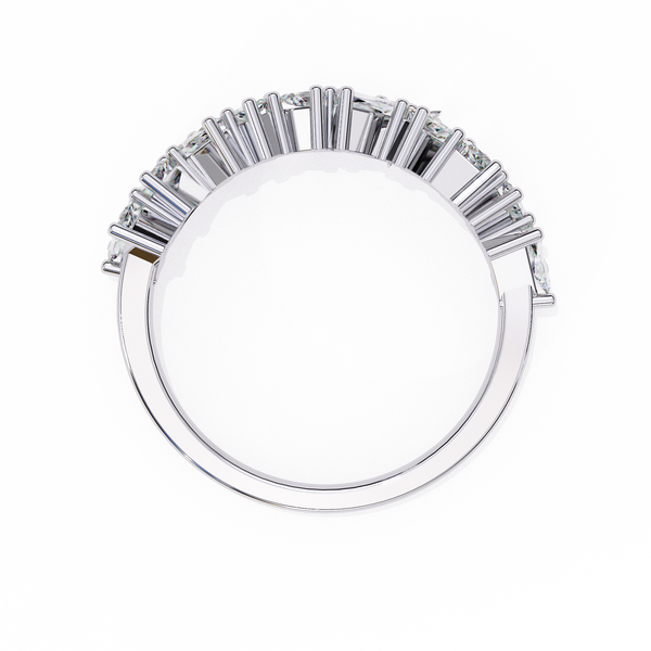 White Gold Mixed Cut Diamond Scattered Half Eternity Ring