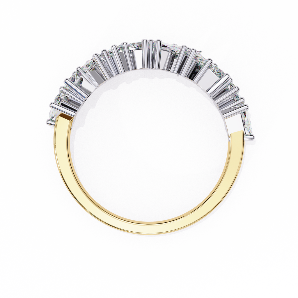 Yellow Gold Mixed Cut Diamond Scattered Half Eternity Ring
