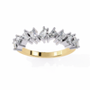 Yellow Gold Mixed Cut Diamond Scattered Half Eternity Ring