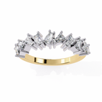 Yellow Gold Mixed Cut Diamond Scattered Half Eternity Ring