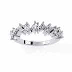 White Gold Mixed Cut Diamond Scattered Half Eternity Ring