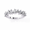 White Gold Mixed Cut Diamond Scattered Half Eternity Ring