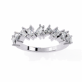 White Gold Mixed Cut Diamond Scattered Half Eternity Ring