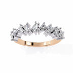Rose Gold Mixed Cut Diamond Scattered Half Eternity Ring