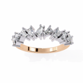 Rose Gold Mixed Cut Diamond Scattered Half Eternity Ring