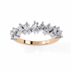 Rose Gold Mixed Cut Diamond Scattered Half Eternity Ring