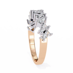 Rose Gold Mixed Cut Diamond Scattered Half Eternity Ring