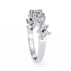 White Gold Mixed Cut Diamond Scattered Half Eternity Ring