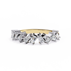 Yellow Gold Mixed Cut Diamond Scattered Half Eternity Ring