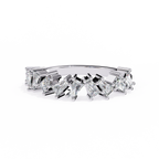 White Gold Mixed Cut Diamond Scattered Half Eternity Ring