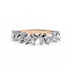 Rose Gold Mixed Cut Diamond Scattered Half Eternity Ring