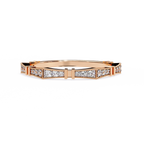 Rose Gold Round Diamond Milgrain Station Eternity Band