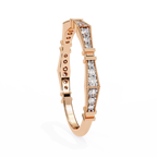 Rose Gold Round Diamond Milgrain Station Eternity Band