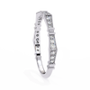 White Gold Round Diamond Milgrain Station Eternity Band