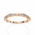 Rose Gold Round Diamond Milgrain Station Eternity Band