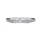 White Gold Round Diamond Milgrain Station Eternity Band