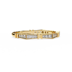 Yellow Gold Round Diamond Milgrain Station Eternity Band