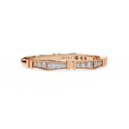 Rose Gold Round Diamond Milgrain Station Eternity Band