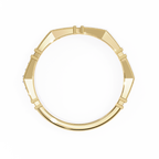 Yellow Gold Round Diamond Milgrain Station Eternity Band