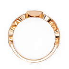 Rose Gold Round Diamond Milgrain Tiara Ring