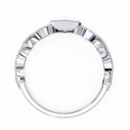 White Gold Round Diamond Milgrain Tiara Ring