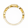Yellow Gold Round Diamond Milgrain Tiara Ring