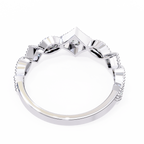 White Gold Round Diamond Milgrain Tiara Ring