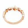 Rose Gold Round Diamond Milgrain Tiara Ring